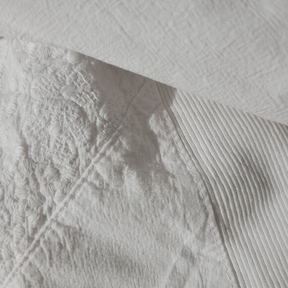 Toque de Algodon White Cotton Poplin Shirt Corset Seaming Crinkled Plus Size XXL - Picture 9 of 13